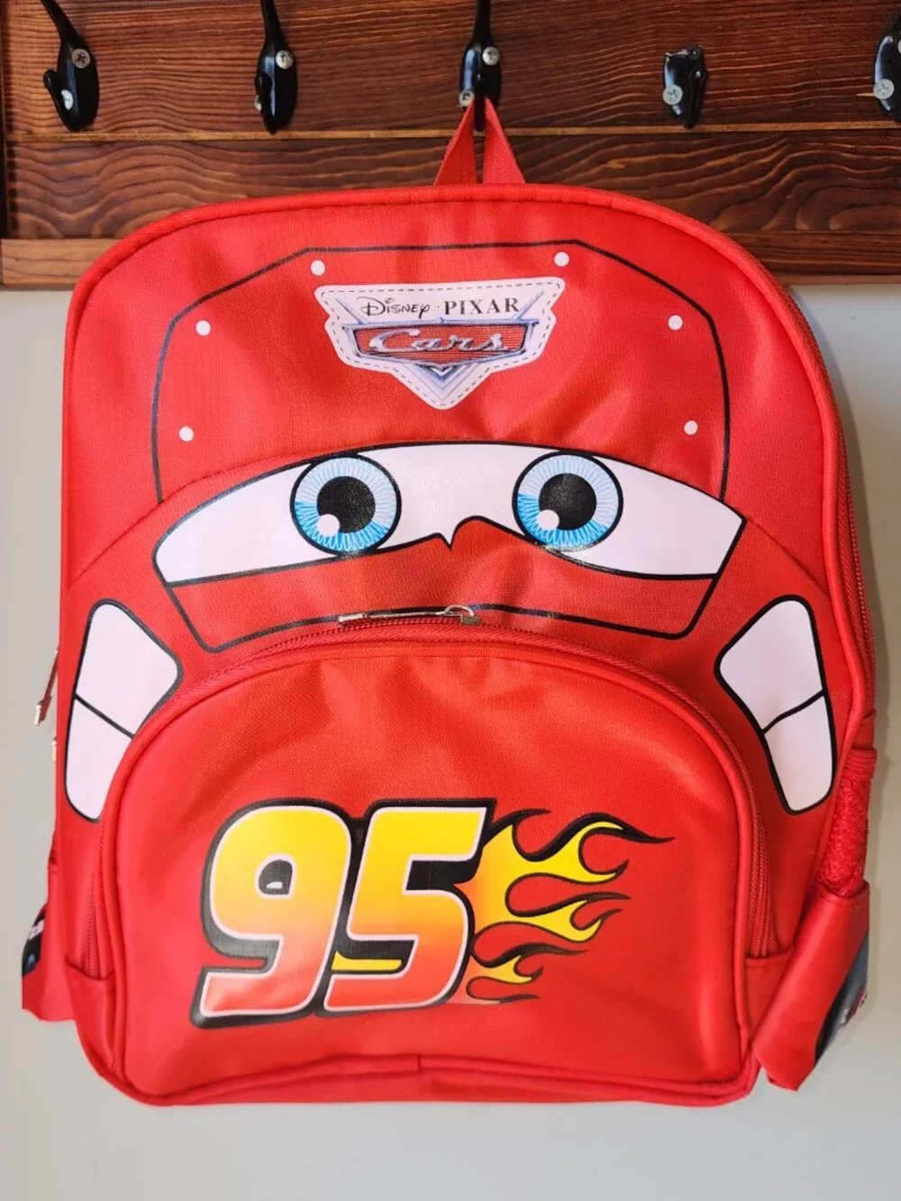 Lightning McQueen Car Backpack Red 95 Racing Kids School Bag